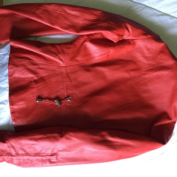 BOD & CHRISTENSEN LIGHTWEIGHT CLASSIC RED LEATHER ZIP UP JACKET IN XS - Picture 13 of 15